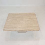 Table basse italienne en travertin, années 1980