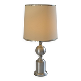 See delmas lamp 70's with fabric and metal lampshade