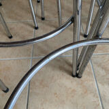 Six industrial bar stools