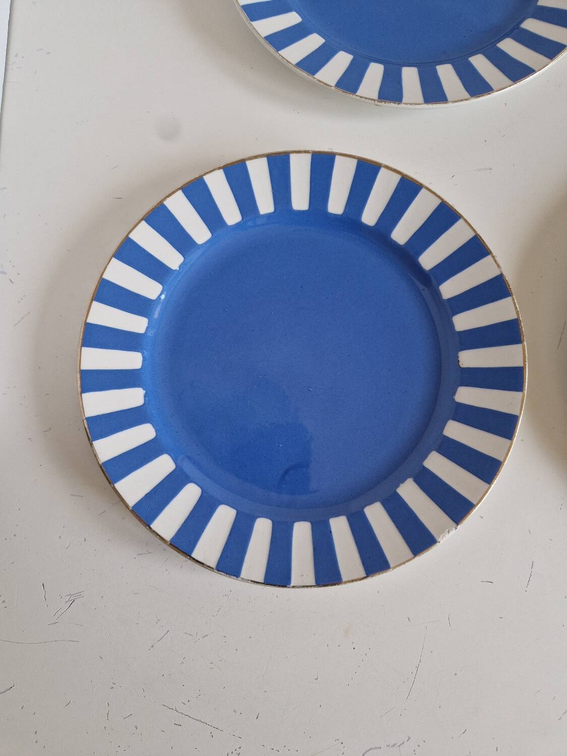 Set of 6 dessert plates, Fox trott model, Sarreguemines factory