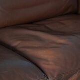 Stouby Møbelfabrik, 3-seater mid-century style sofa in brown leather, made in the 1970s.