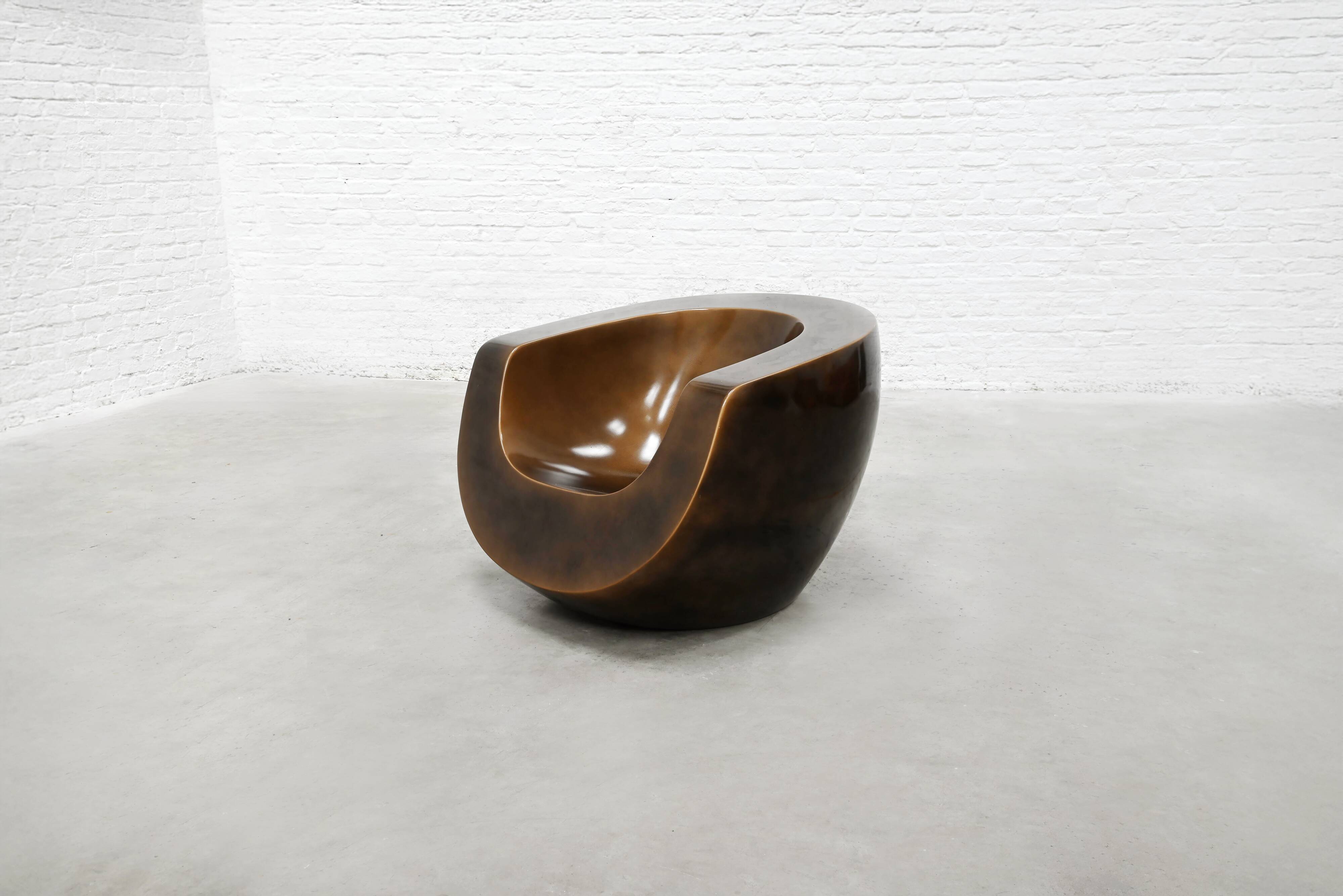 Moon Chair by Mike To, Sculptural Fiberglass Armchair, 2000s
