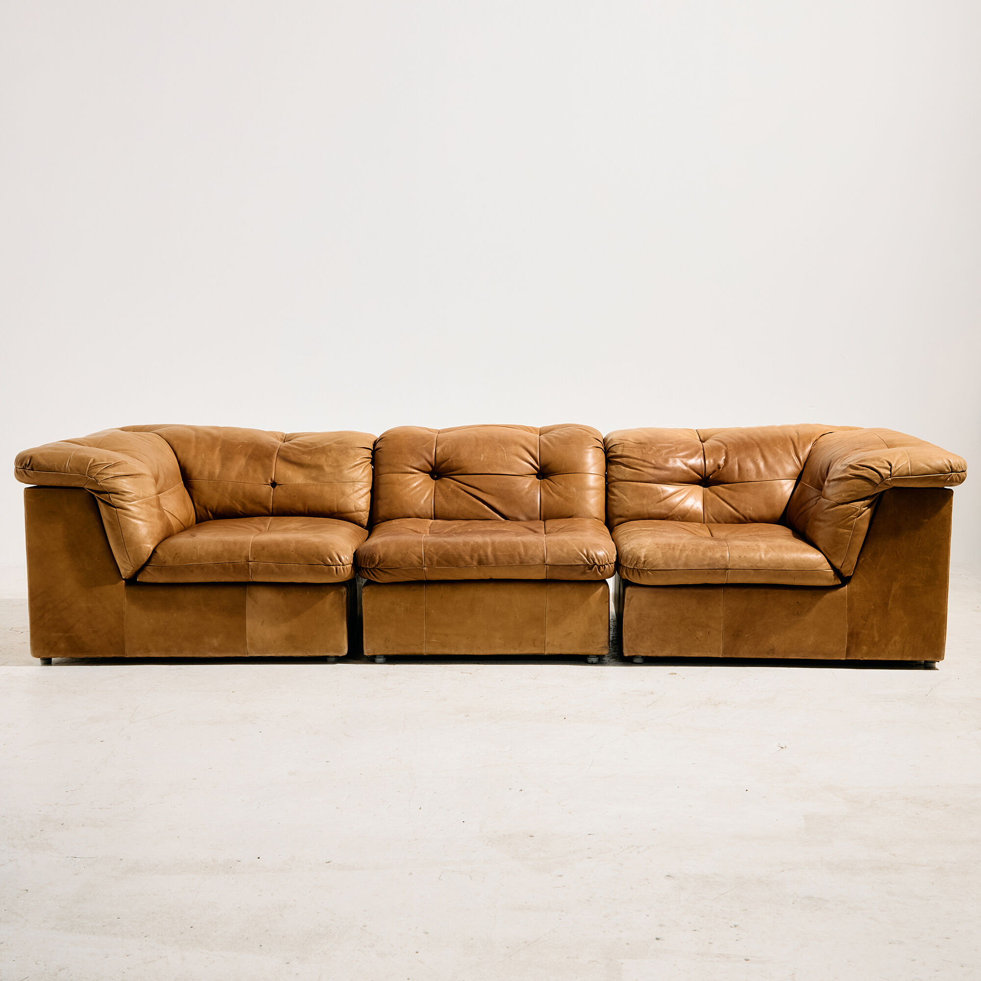 Modular leather sofa, set of 3