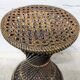 Vintage rattan diabolo stool