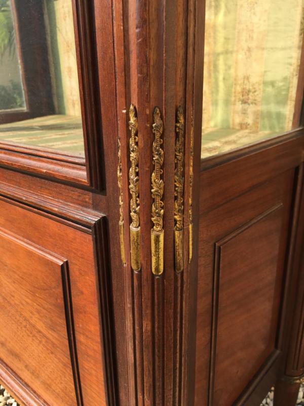 Mahogany Showcase - Bronze Golden Style Louis XVI