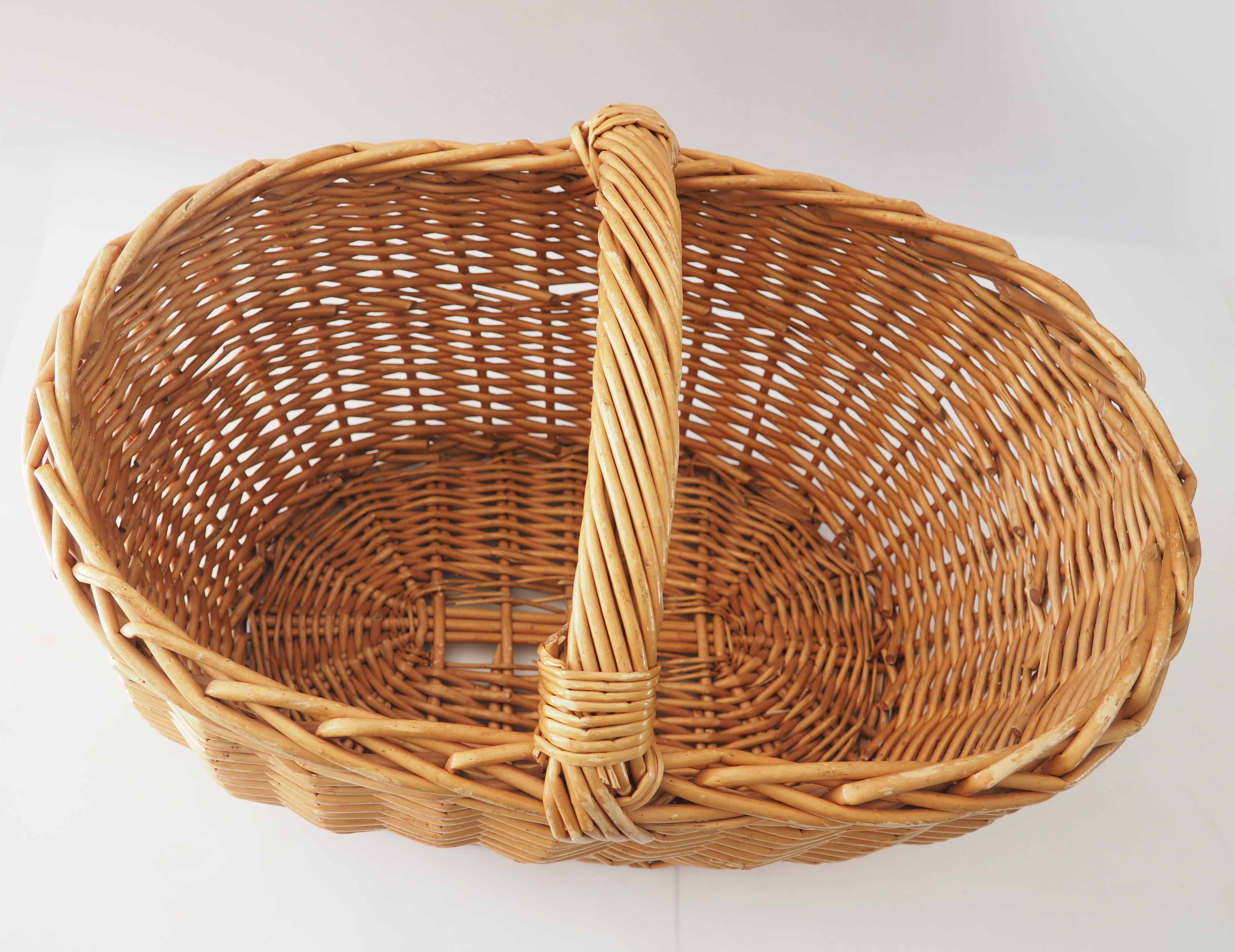 Rattan basket low handle