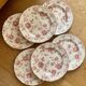 6 dessert plates Tablemates decorated with pink flowers