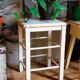 Workshop stool in vintage patinated solid wood