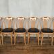 Series of 6 bistro chairs in curved wood seated skaï black