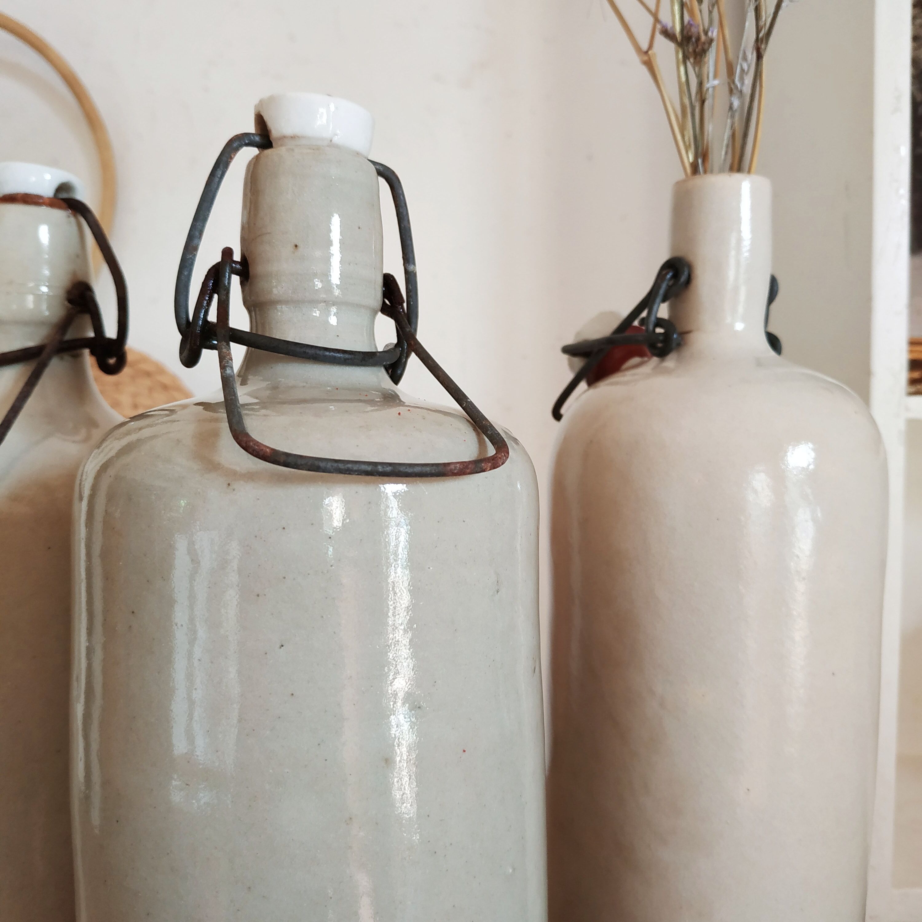 Lot of three old sandstone bottles
