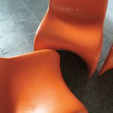 Chaises Panton orange par Verner Panton pour Herman Miller, années 1970, lot de 4