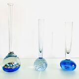 3 soliflores en verre, 1970