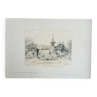Original etching by Marcel Jacques from Barbizon 77