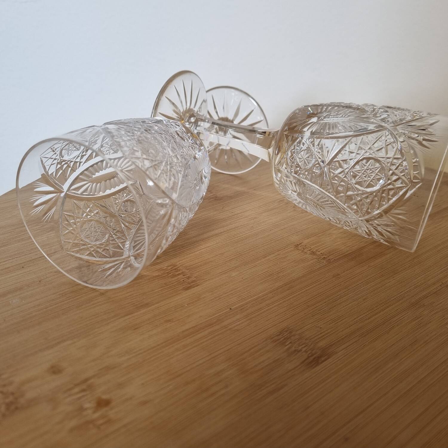 6 wine glasses, Bohemian crystal from 1980