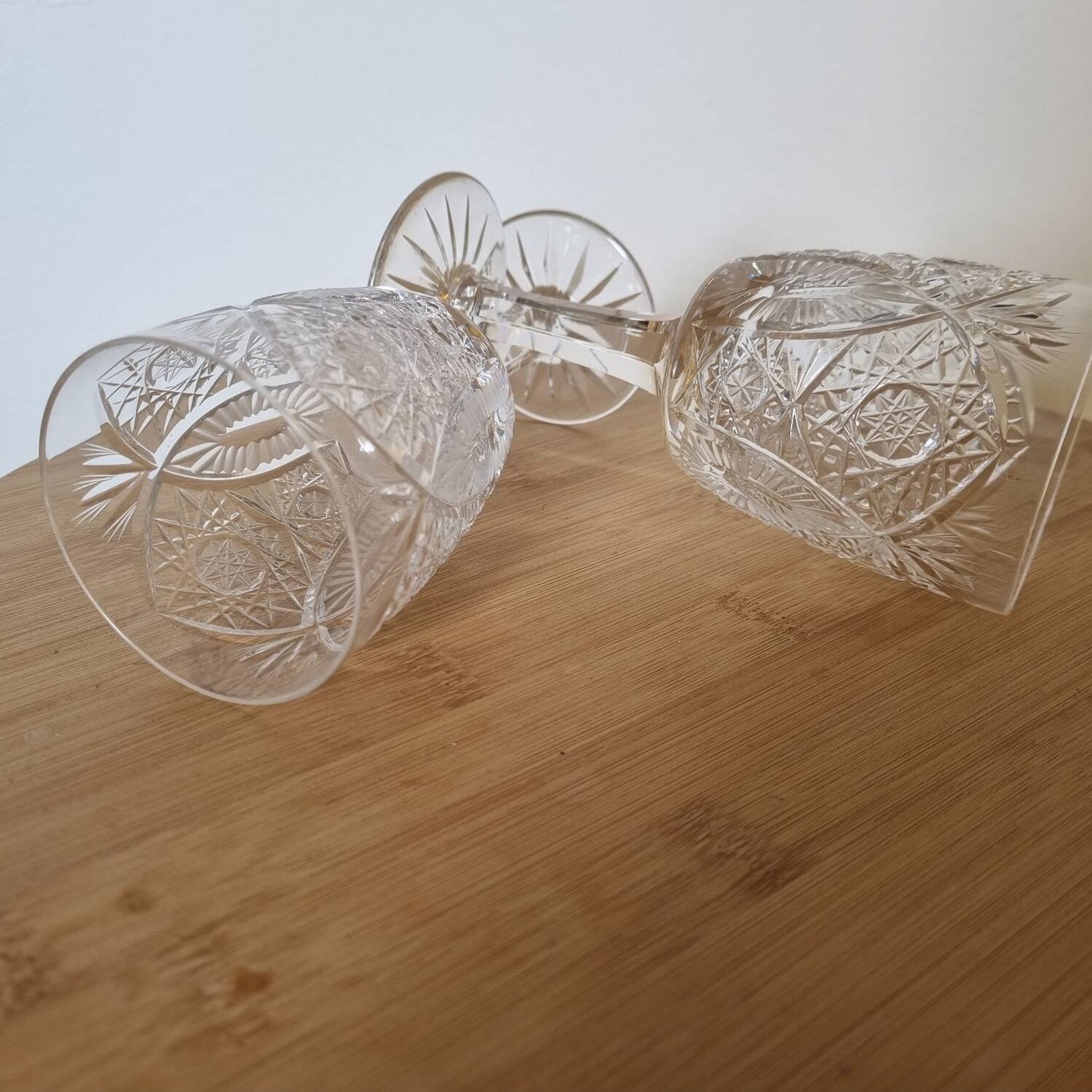 6 wine glasses, Bohemian crystal from 1980
