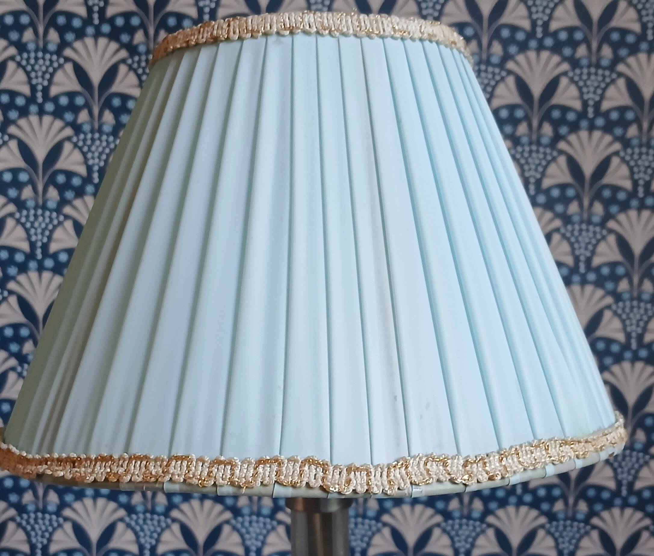Silver metal lamp & glass cylinders from the 1940s