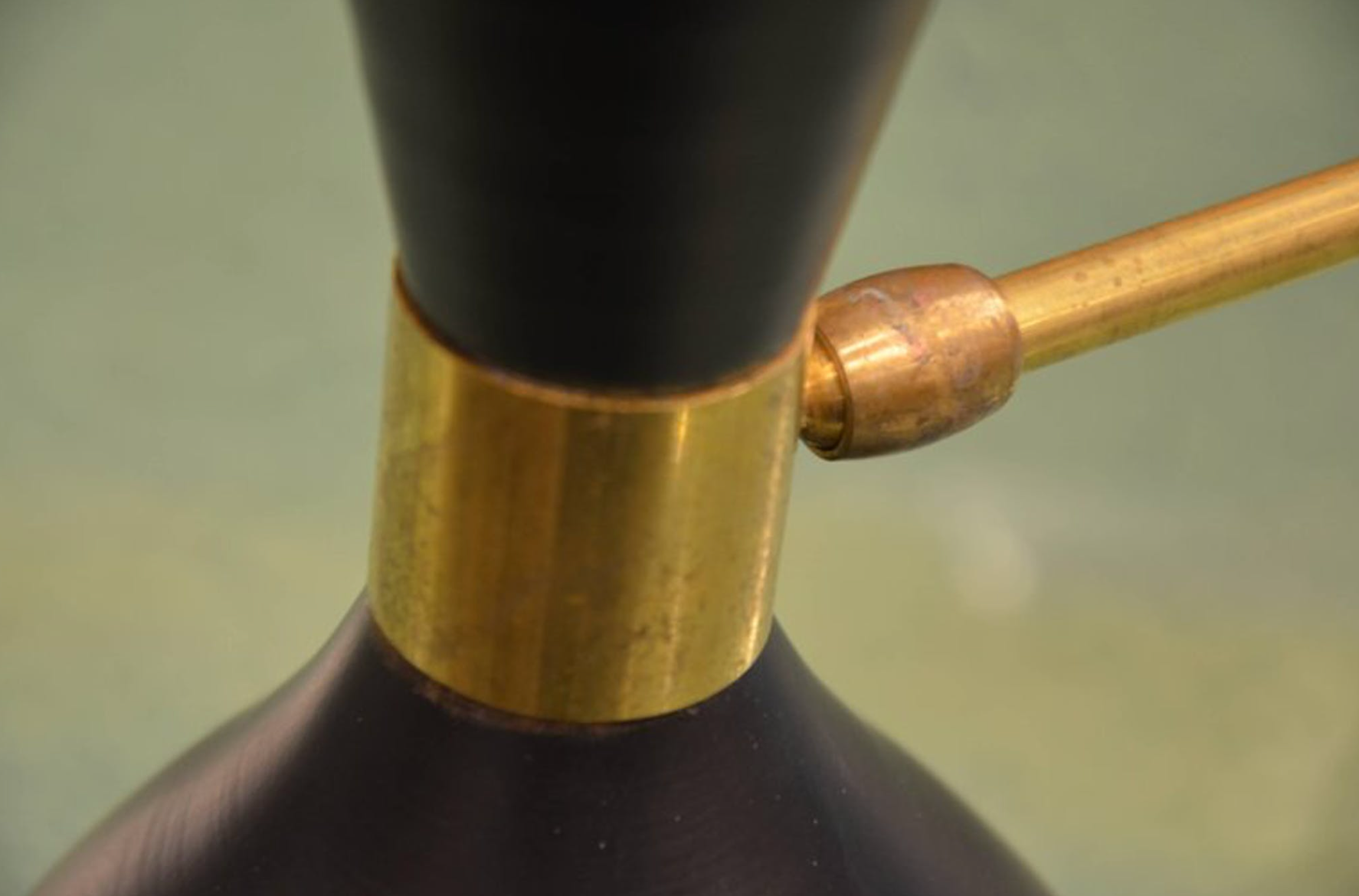 Pair of black diabolo wall light