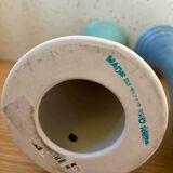 Set of 2 glazed stoneware candle holders