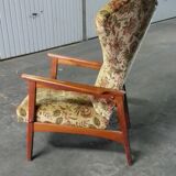 Chair wing chair flower Scandinavian styl Ib Kofod-Larsen for Carlo Gahrn