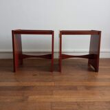 Pair of sofa ends/bedside tables in vintage Gautier teak