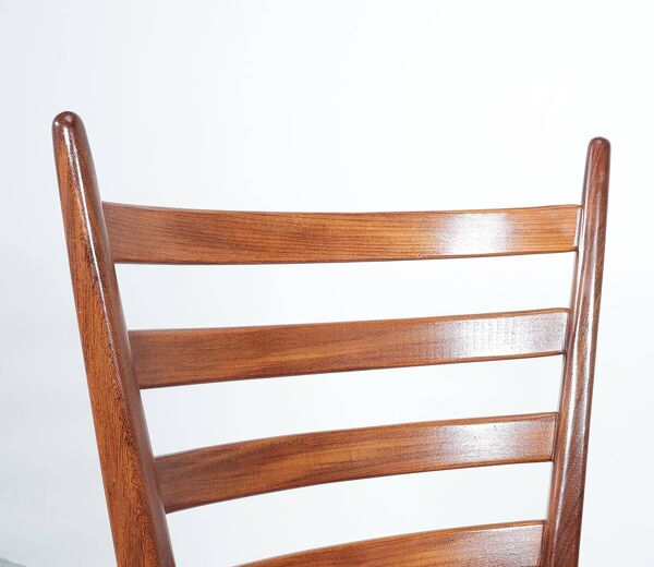 Chaises échelle vintage en bois de teck, 1960