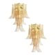 Set of Two Transparent and Gold “Selle” Murano Glass Wall Sconce in Mazzega