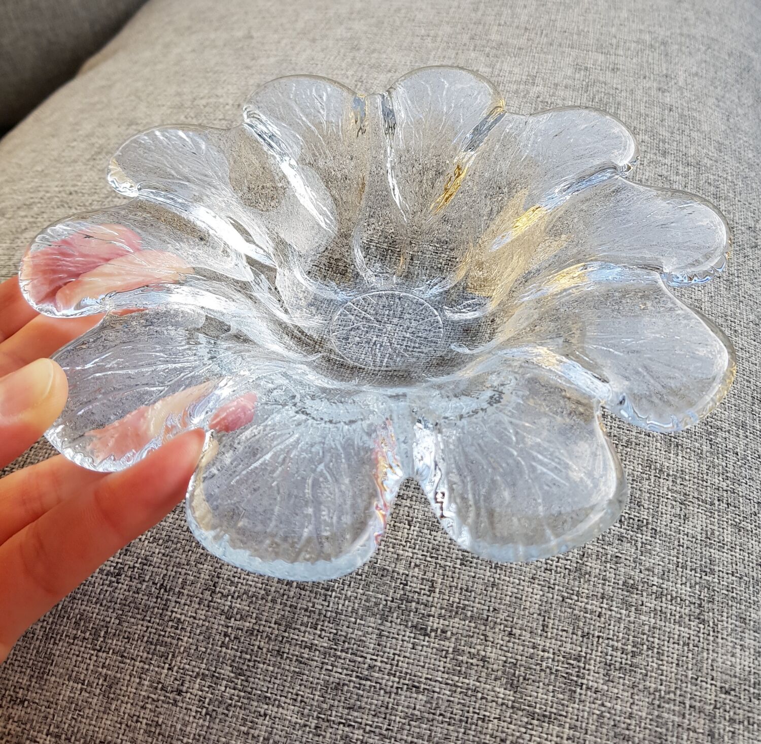 Bougeoir en cristal de pétale de fleur Holmegaard par Sidse Werner Danemark
