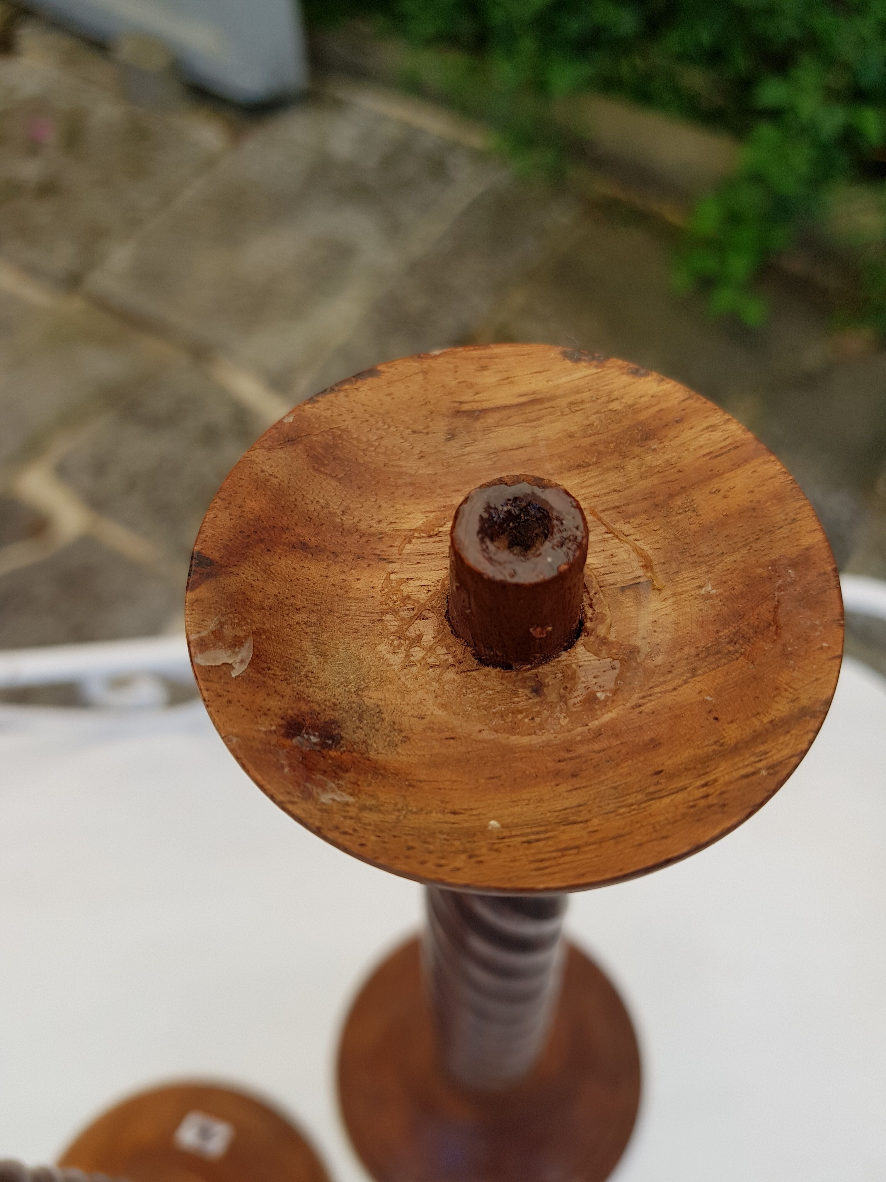 Duo de bougeoirs en bois