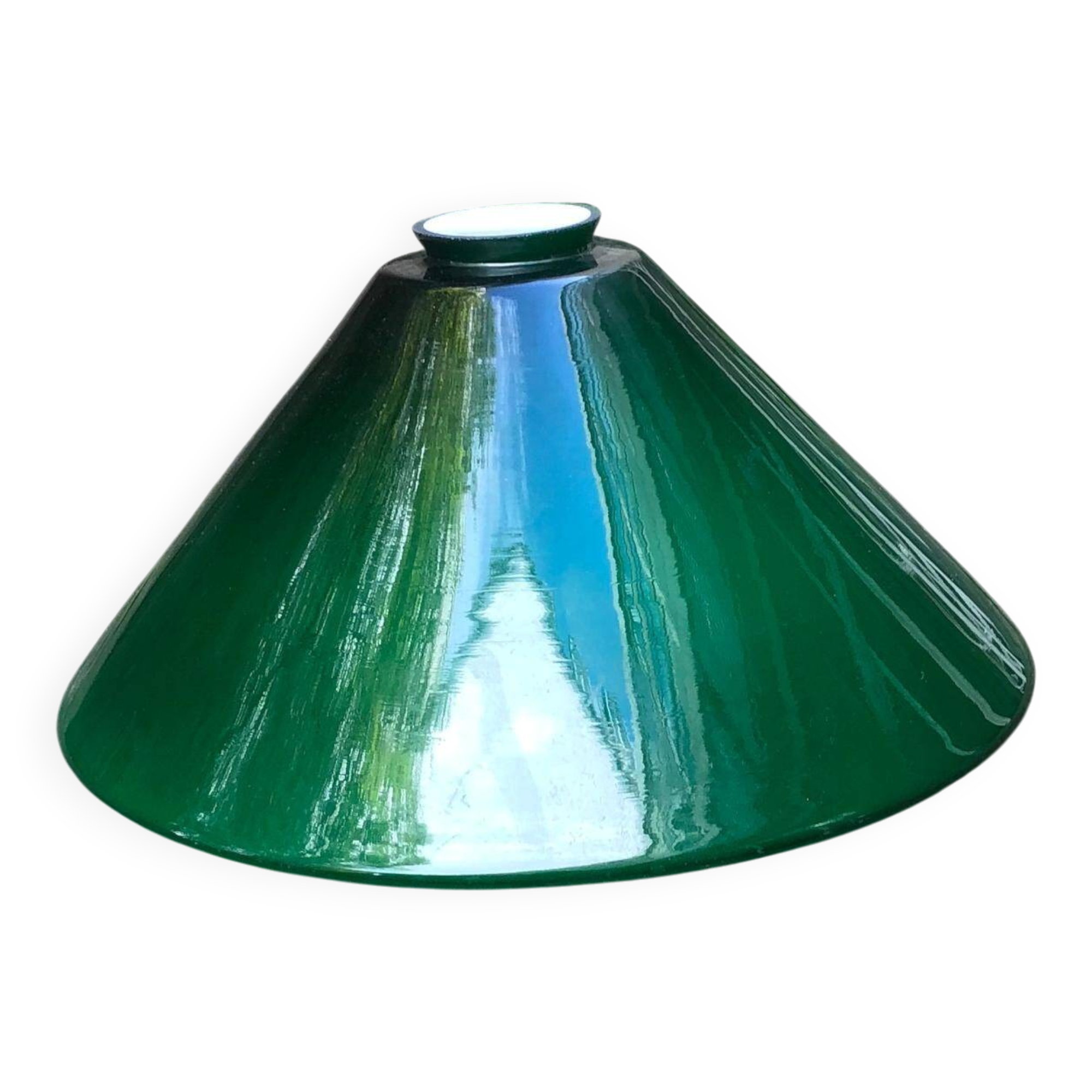 Green glass lampshade