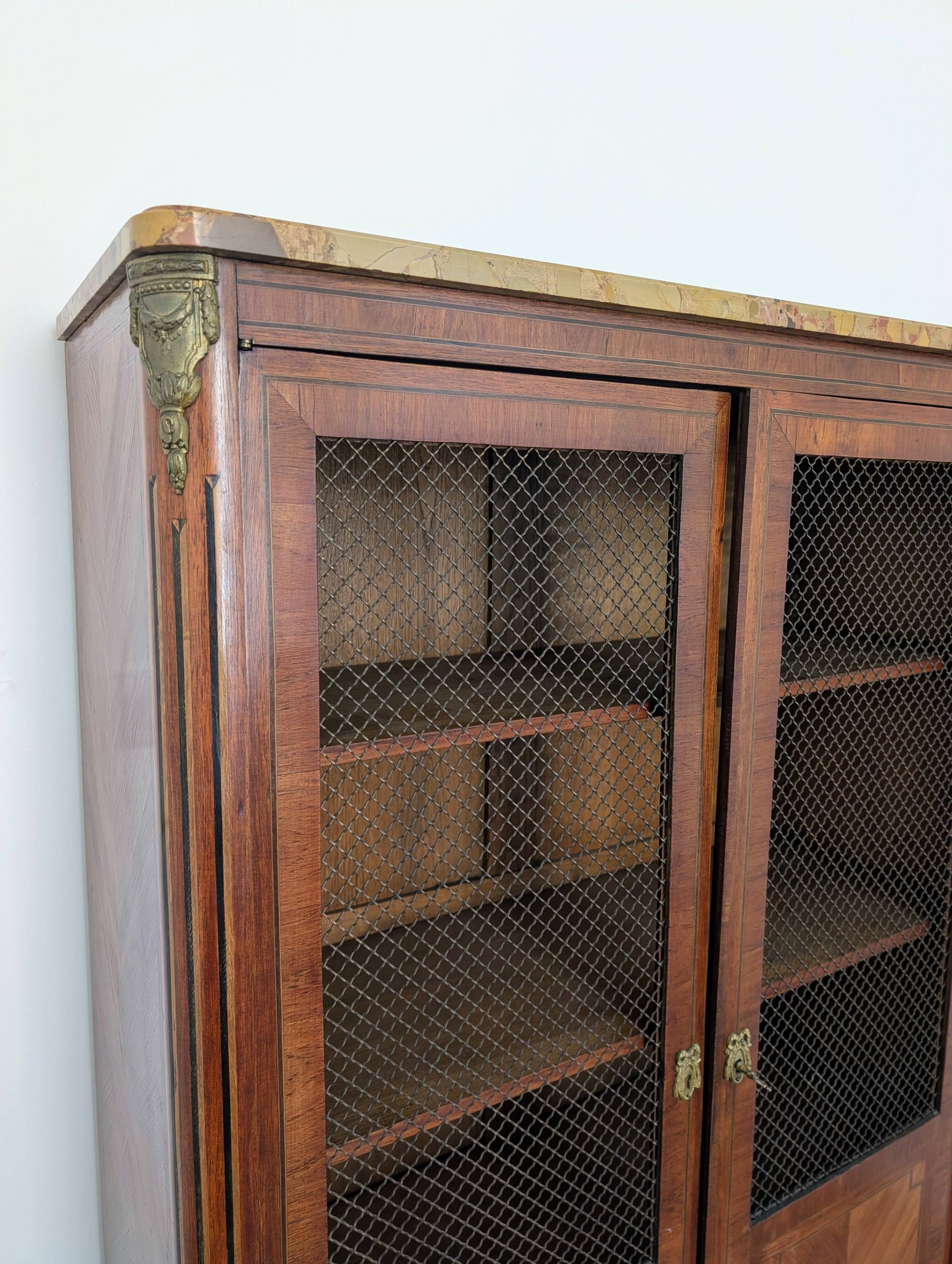 Marquetry library in Transition style Louis XV / Louis XVI