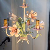 Flower chandelier painted sheet metal