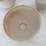 Set of 4 Large Pyrite Stone Bowls