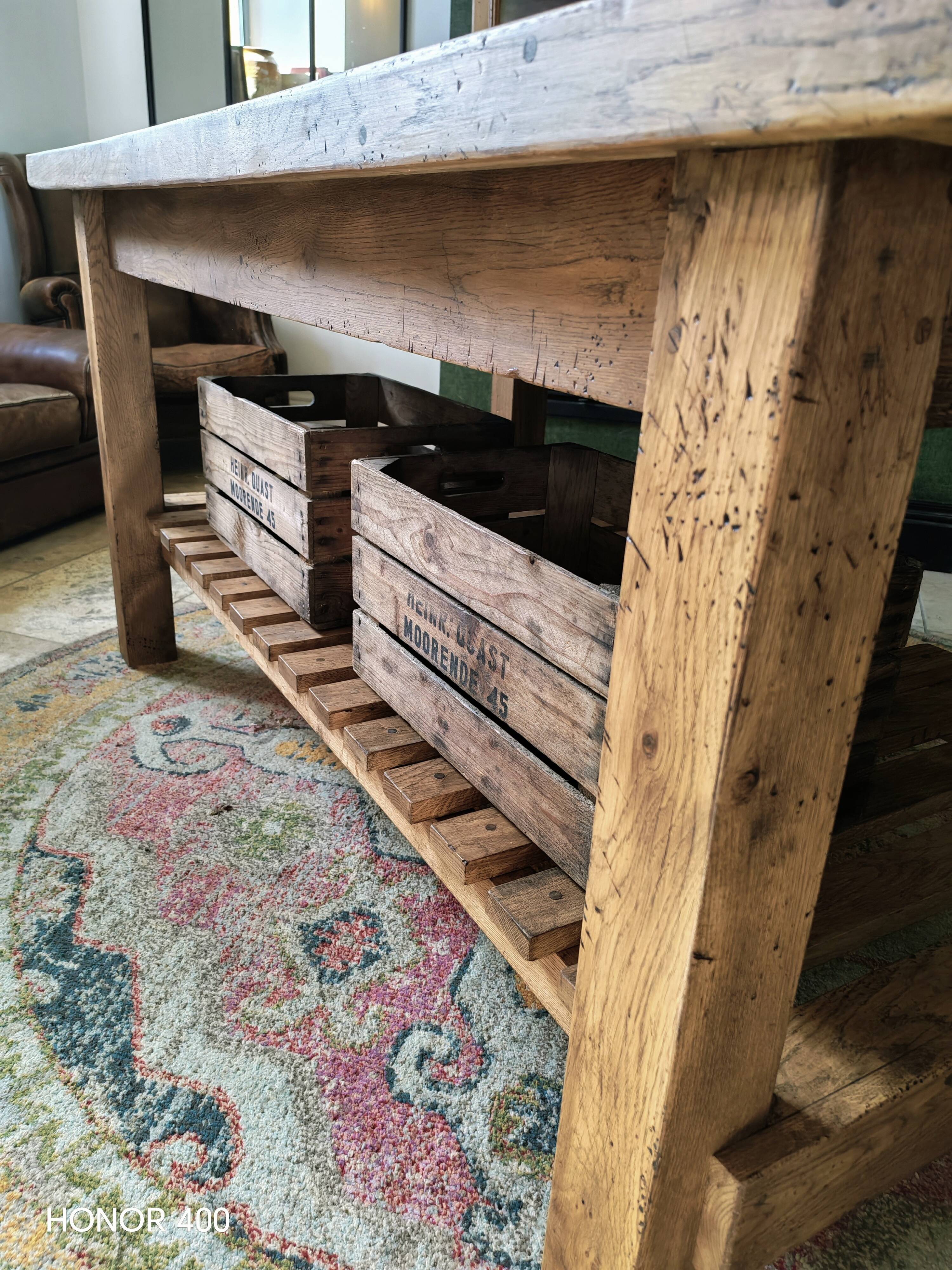 XXL solid oak kitchen island/worktop 180 x 105