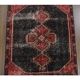 Geometric Turkish hand-knotted red distressed runner 88x321