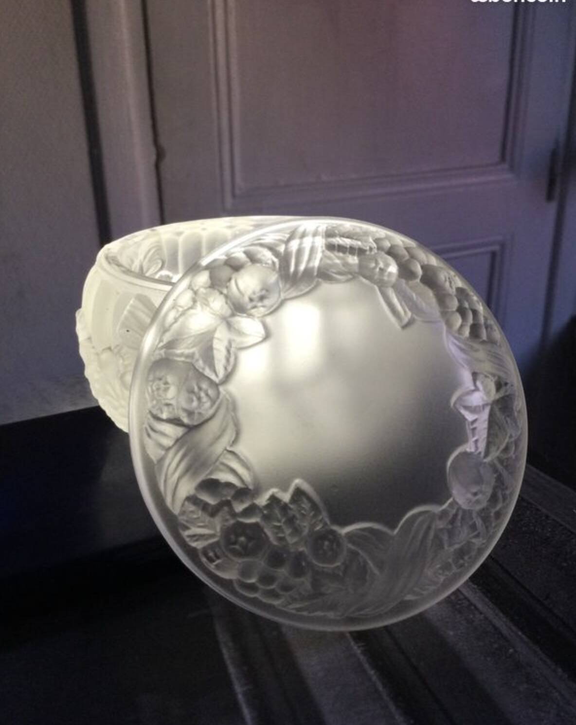 Art Deco Molded Glass Candy Box / Powder Box – Butterfly