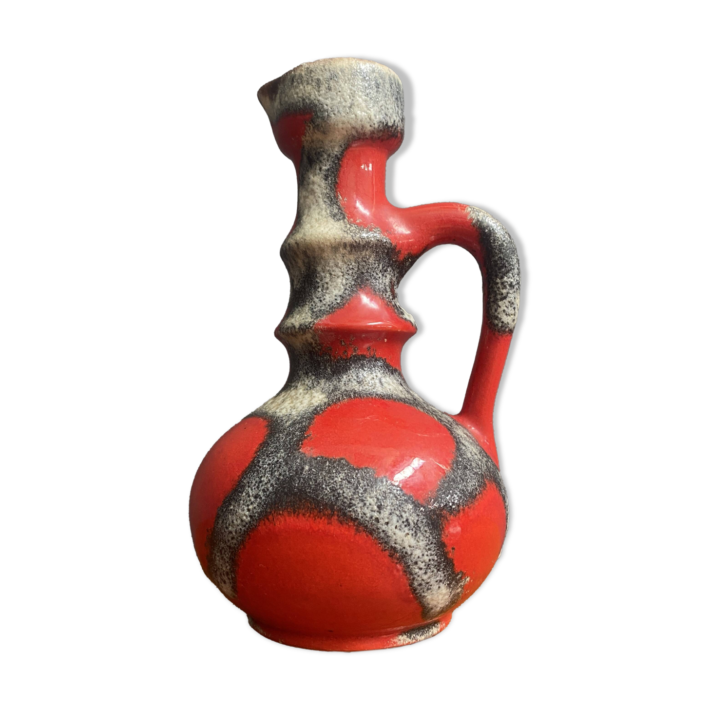 Red fat lava vase by Jopeko model 7201-21