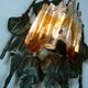 Large brutalist iron & ice Murano glass sconce / wall lamp, 1960s