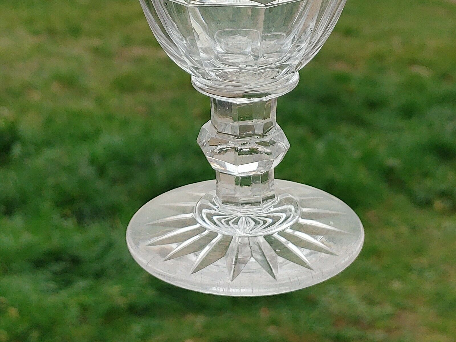 Saint Louis White wine glass or port Crystal cut Trianon circa 1840