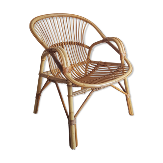 Vintage rattan chair basket