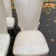 6 vintage Scandinavian chairs in solid wood and beige leather, circa 1960