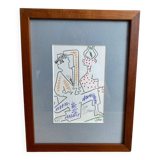 Lithograph "Flamenco Dancers", Jean Cocteau