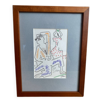 Lithograph "Flamenco Dancers", Jean Cocteau