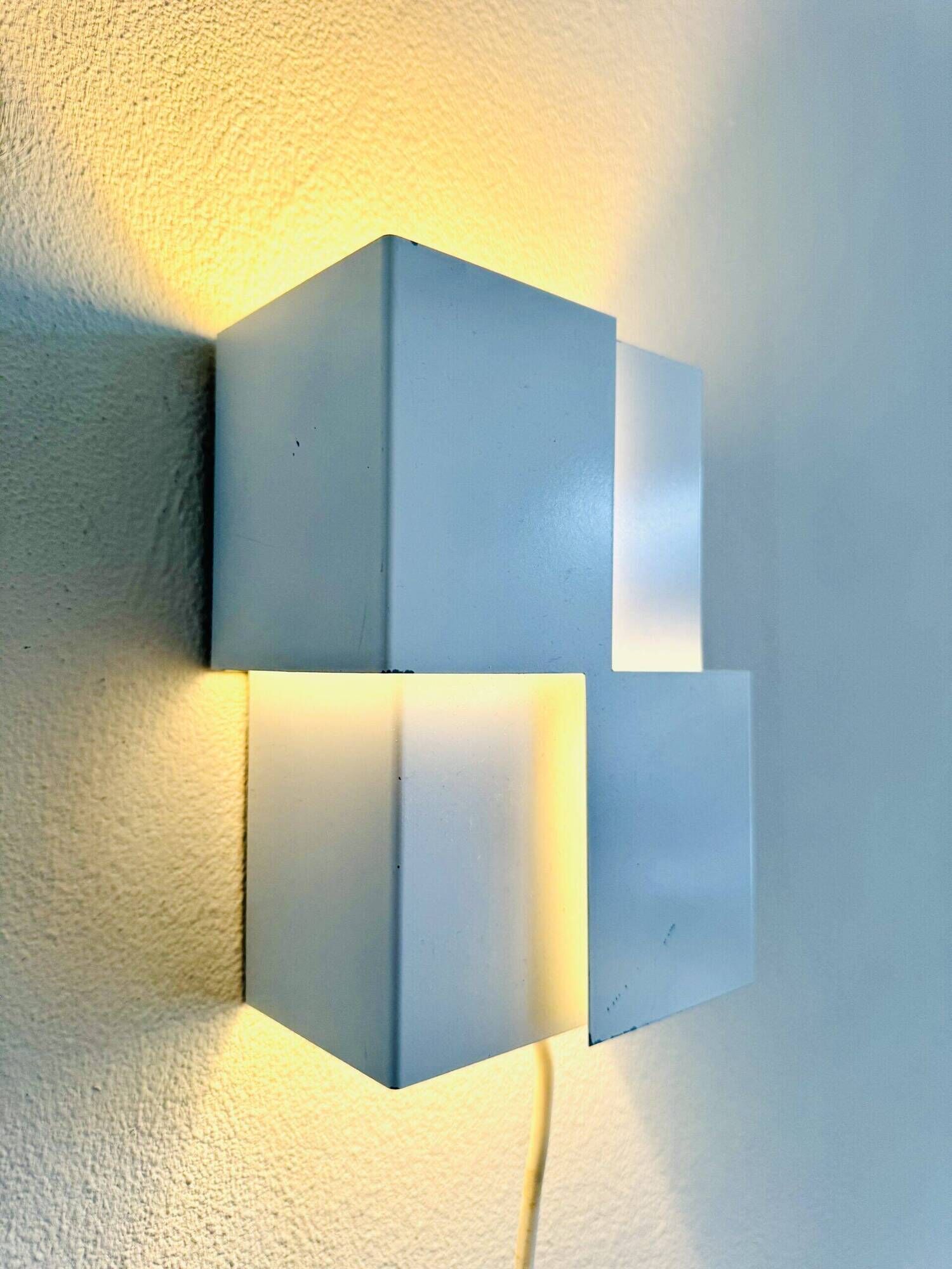 Geometric Square Wall Lamp By J.J.M. Hoogervorst For Anvia Nederland, The Netherlands, 1960S