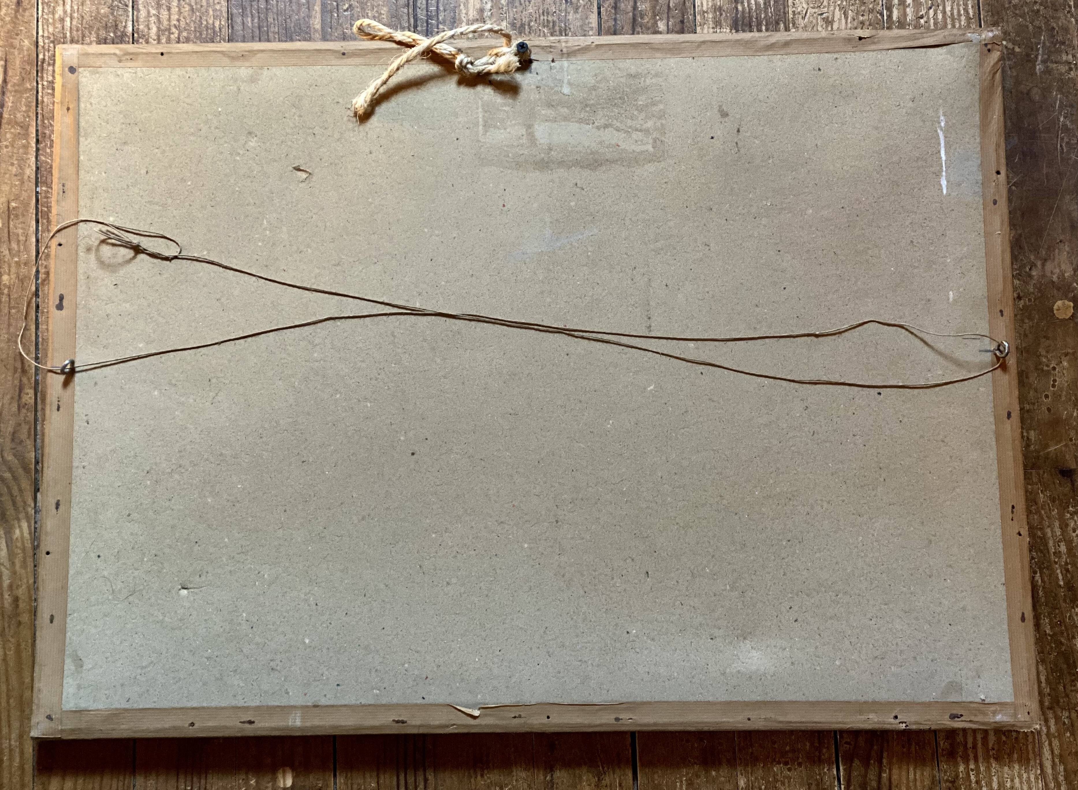 Vintage canvas 1970 signed Claude BLEYNIE, doves