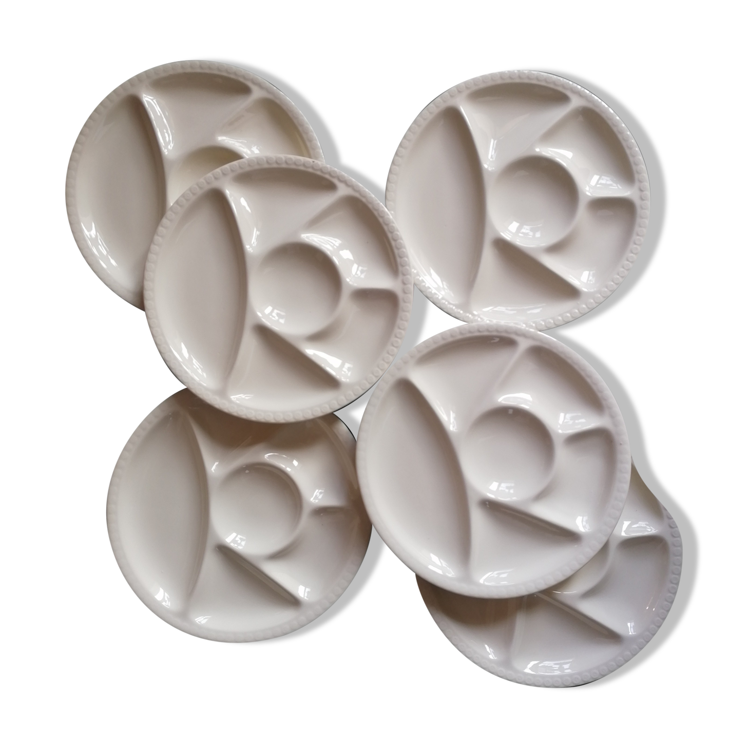 6 plates with Gien fondue and its box