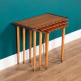 Retro Teak 1960s Set of 3 Nesting Tables By Torpe Mobelfabrikk, Norway Coffee Tables