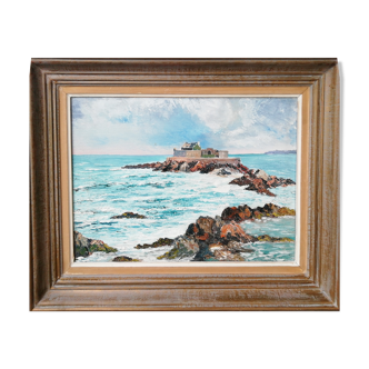 Oil on canvas sea