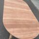 Round extendable dining table stripped in solid cherry wood France 1950