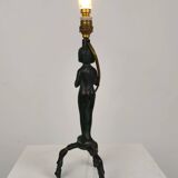 Beautiful bronze Egyptian lady table lamp 20th