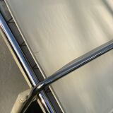 Vintage leather tubular chrome arm chair